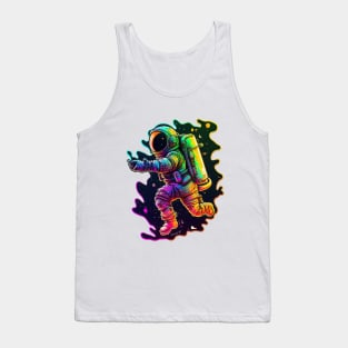 Colorful Astronaut in Space 3D Sticker #12 Tank Top